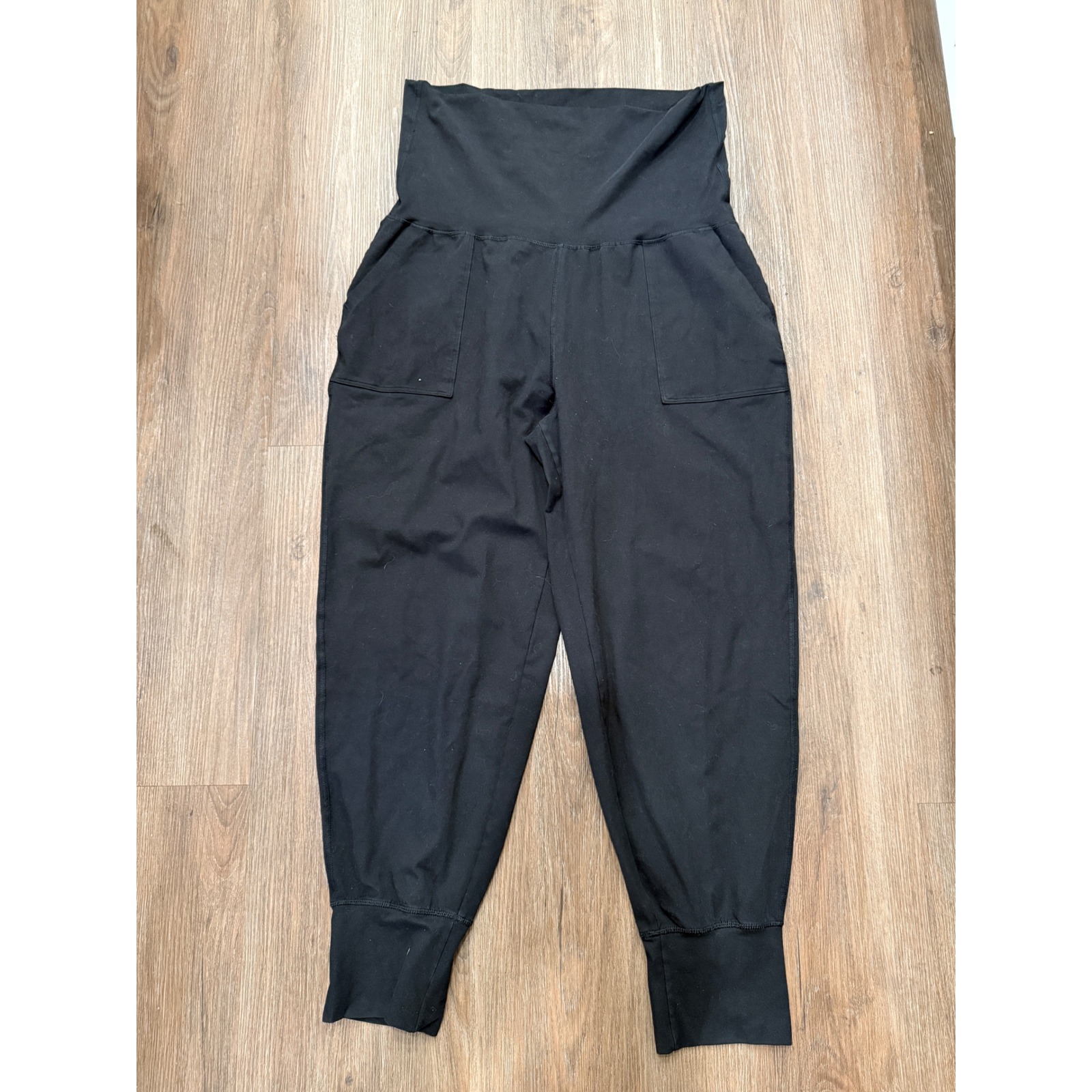 Offline By Aerie Women Black High Waisted Patch Pocket Jogger Pants Large 3674